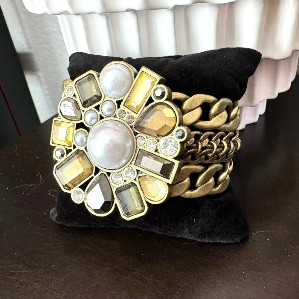Lia Sophia Gold-Tone Medallion Statement Bracelet